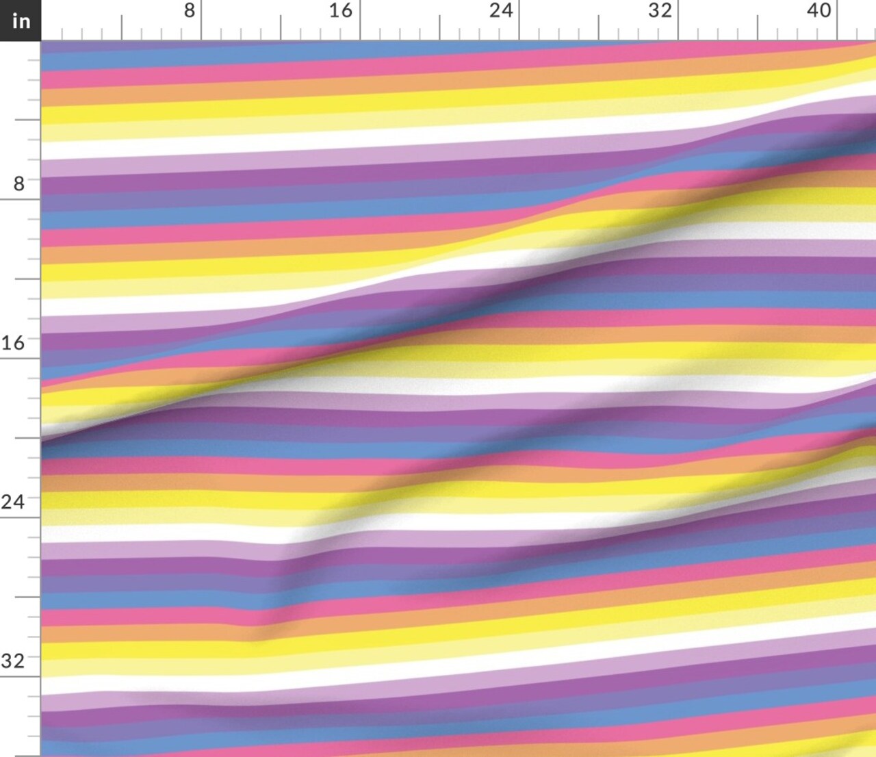 Lgbtqia Queer Stripe Pride Month Bigender Pink Yellow Purple Lines Custom Printed Fabric by Spoonflower Various Fabrics by the Yard or Fat Quarter